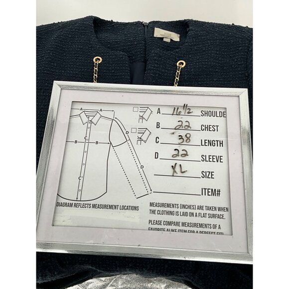 Tuckernuck Womens Navy Tweed Chain Lace-Up Dress XL - Picture 6 of 6